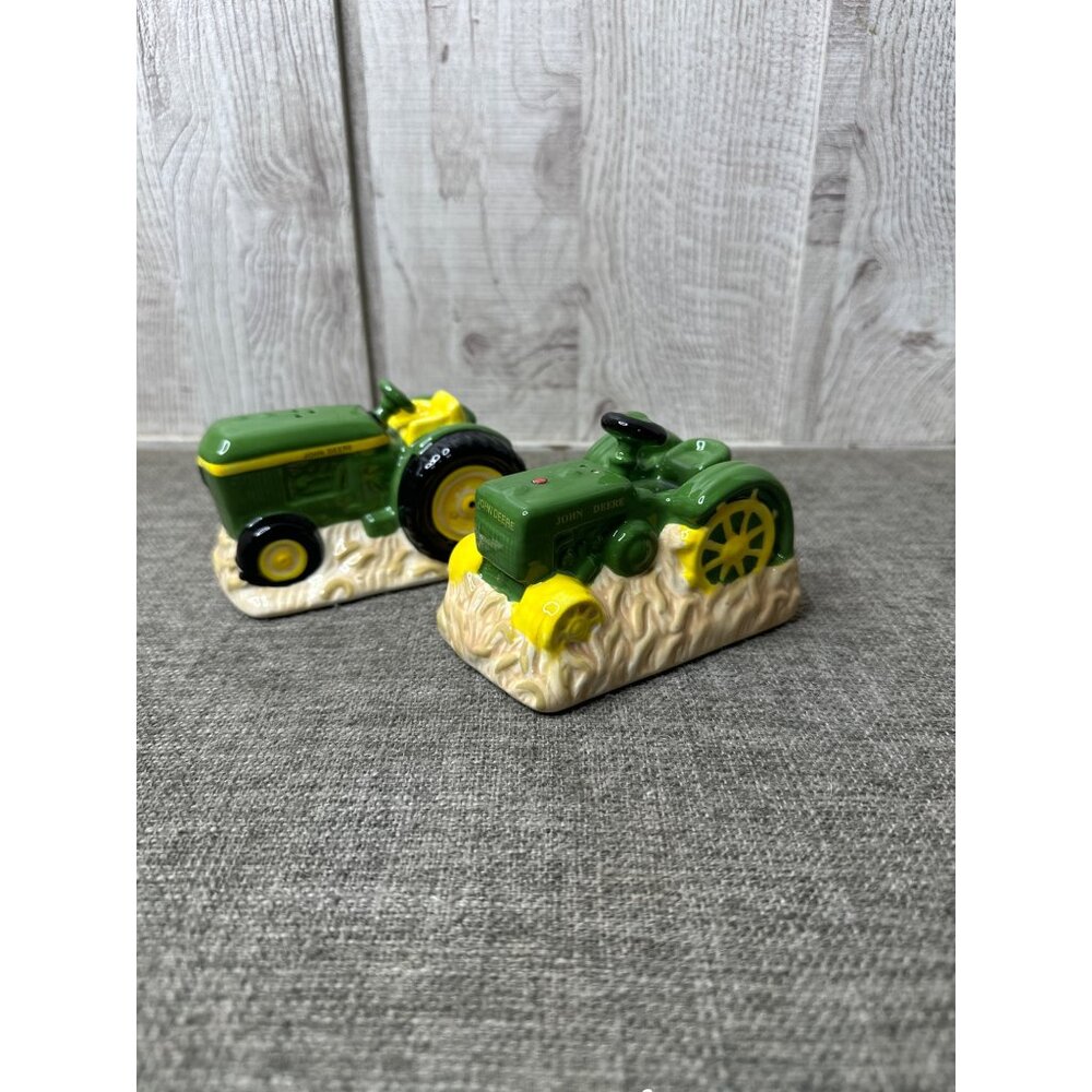 John Deere Tractor Ceramic Salt & Pepper Shakers Licensed Collectible Farmhouse